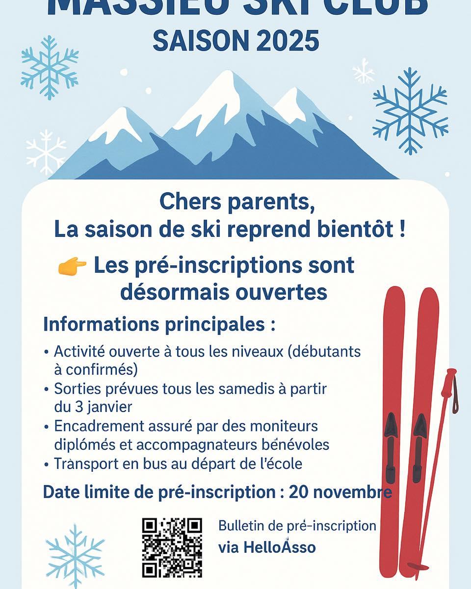 Inscription ski club